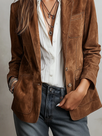 Women's Retro Jacket | Contrast Stitch Detailing 5