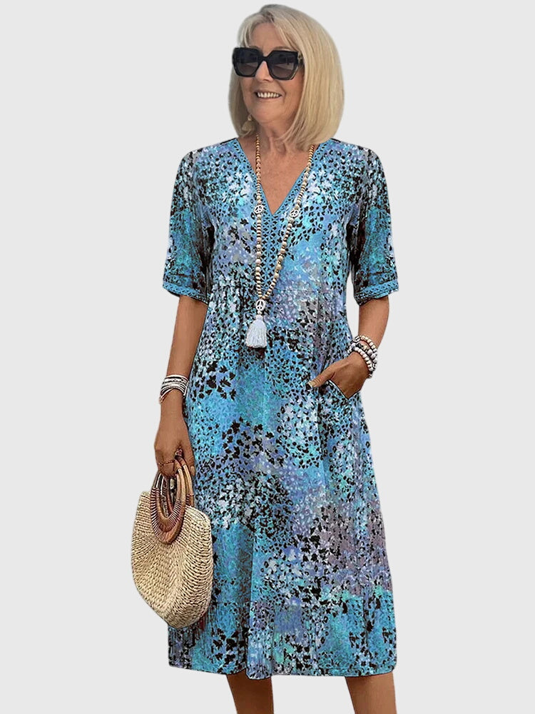 Yvonna™ | Floral Midi Dress for Special Occasions