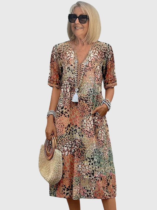 Yvonna™ | Floral Midi Dress for Special Occasions
