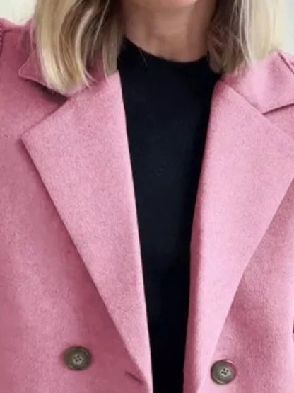 Women's Double Breasted Coat | Shawl Collar & Warm Lining 24