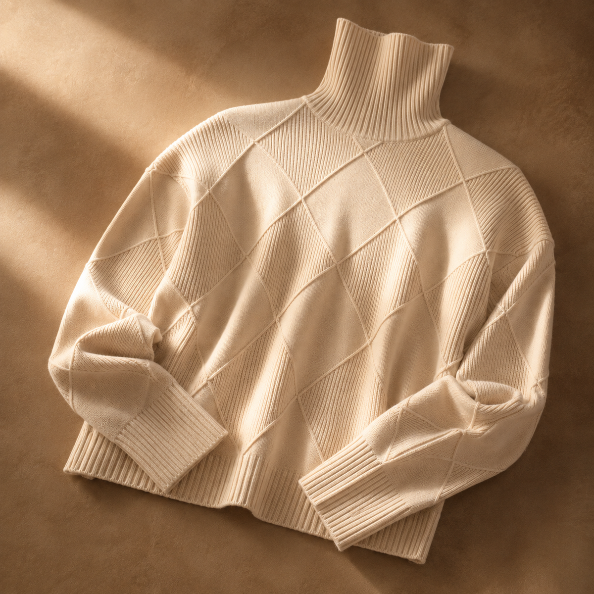Women's Turtleneck Jumper | Textured Knit & Relaxed Fit 2