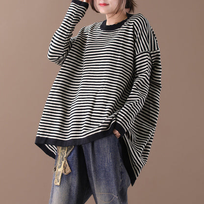 Women's Striped Sweater | Round Neck & Relaxed Fit 4