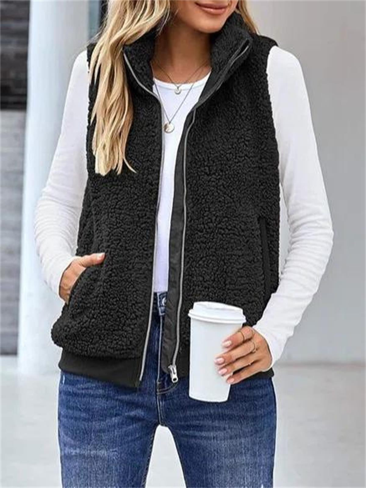 Women's Zip Up Vest | Sleeveless & Stand Collar