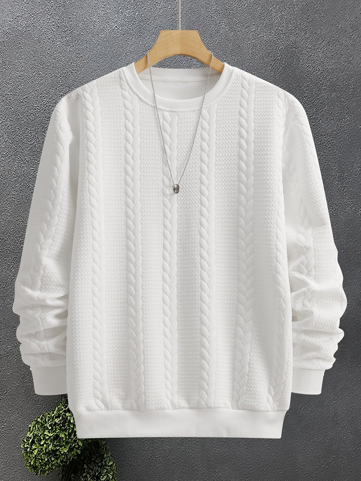 Men's Cable Knit Sweatshirt | Relaxed Fit & Textured 8