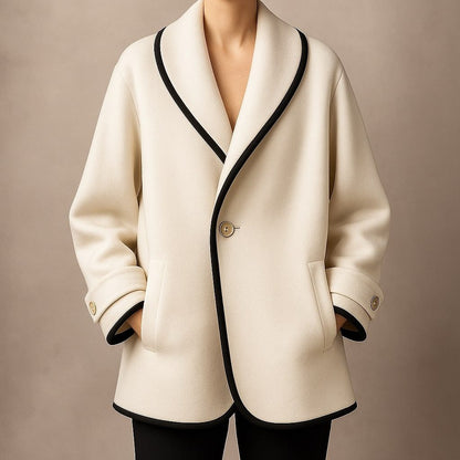 Women's Swing Winter Coat | Oversized Lapel Design