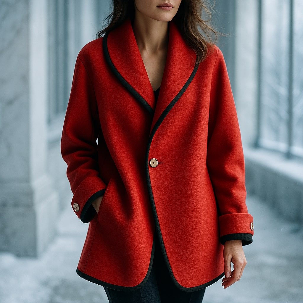 Women's Swing Winter Coat | Oversized Lapel Design
