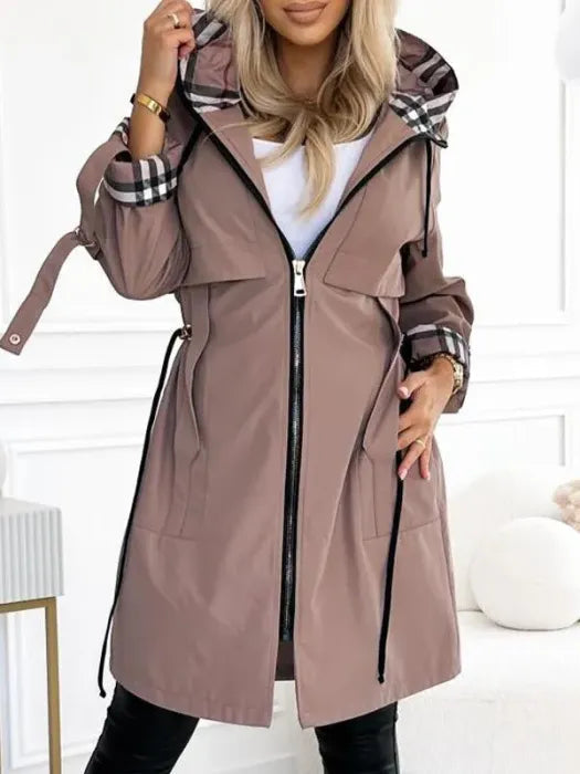 Alessia | Women's Casual Stretch Zip Coat - Waterproof and Windproof Tops — 1
