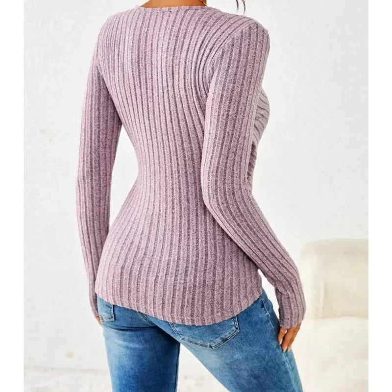 Women's V-Neck Top | Long Sleeve & Flattering Fit 3