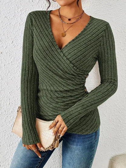 Women's V-Neck Top | Long Sleeve & Flattering Fit 4