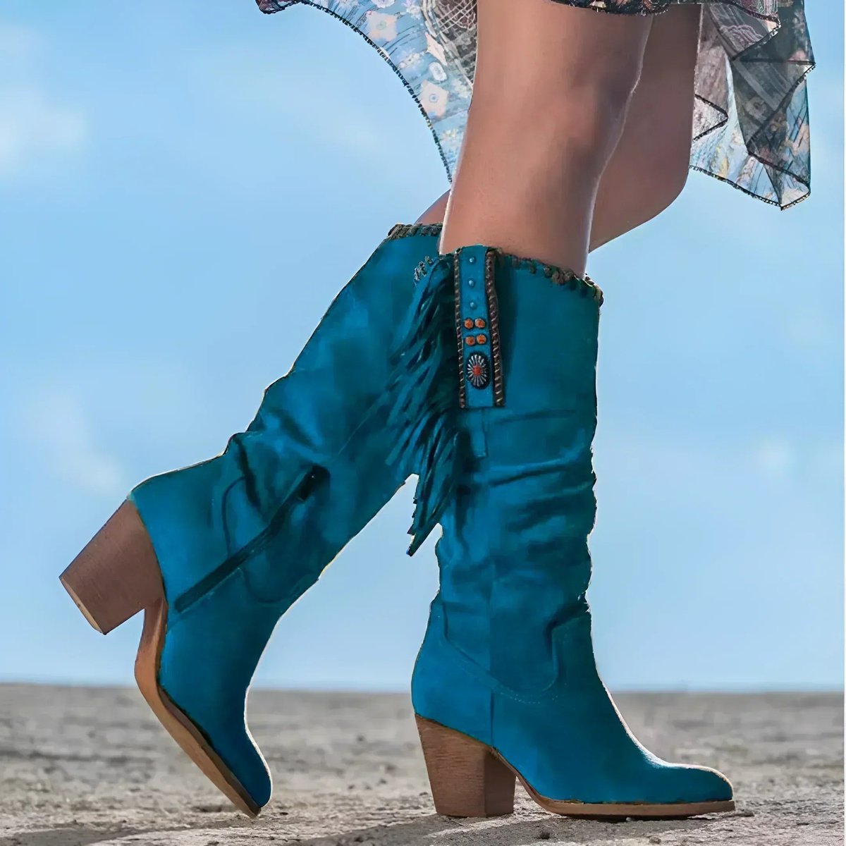 Women's Fringe Knee High Boots | Western Boho Style 3