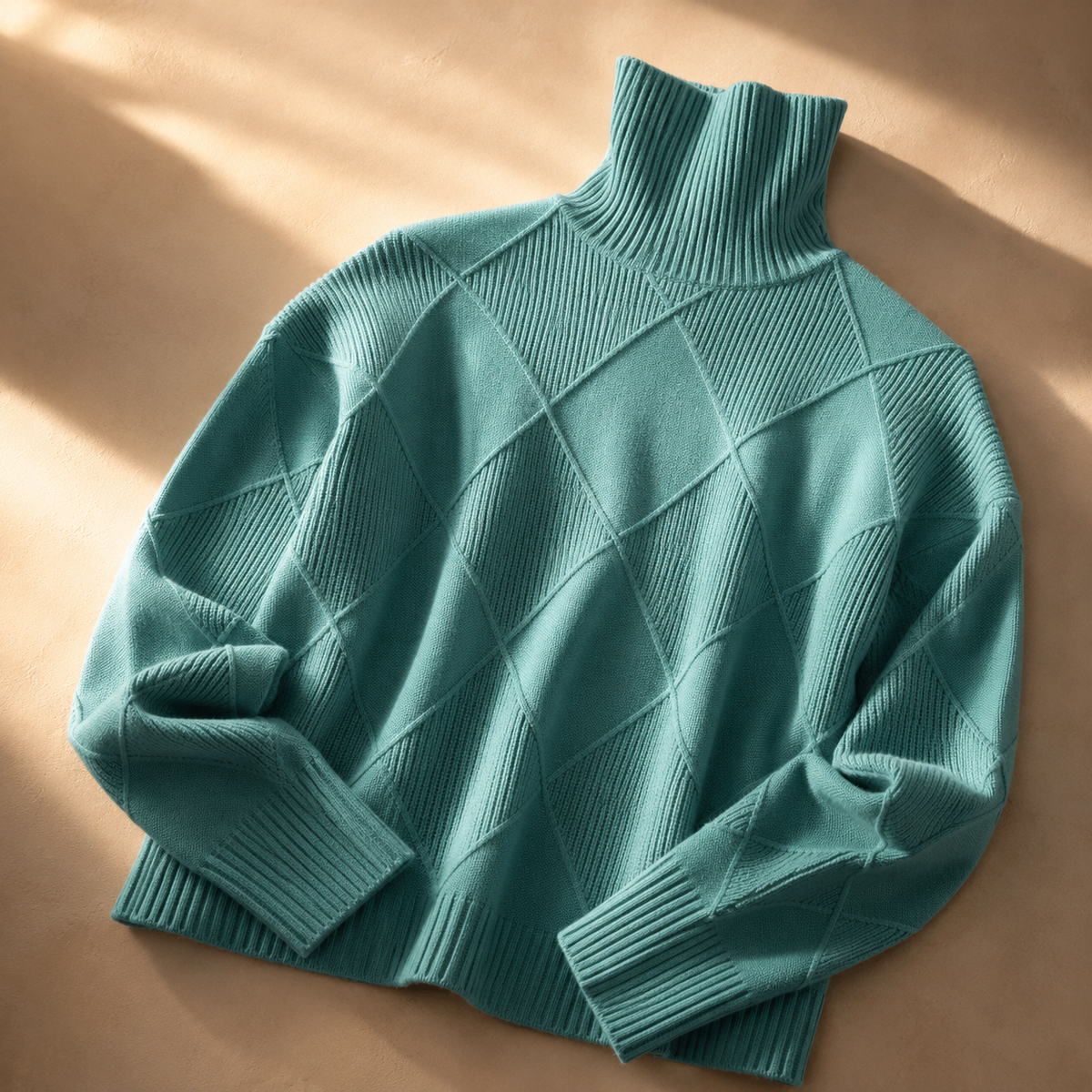 Women's Turtleneck Jumper | Textured Knit & Relaxed Fit 14
