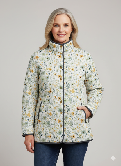 Beatrice - Women's Floral Quilted Jacket