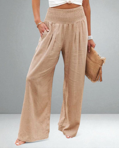 Women's Wide Leg Beach Pants | Breathable & Stretchy Waist 1