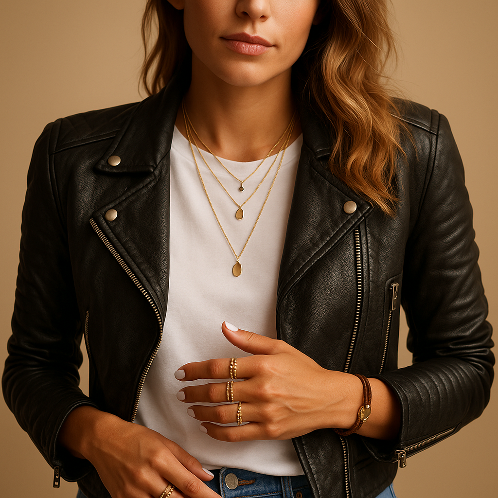 Women’s black fitted jacket with tailored silhouette and zipper closure, ideal for casual or elegant outfits in any season.