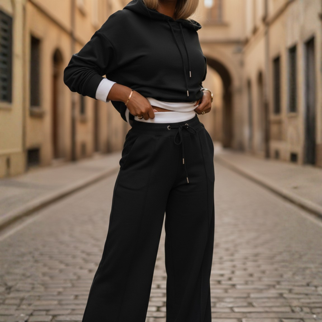Women's Tracksuit Set | Cropped Hoodie & Wide-Leg Fit 5
