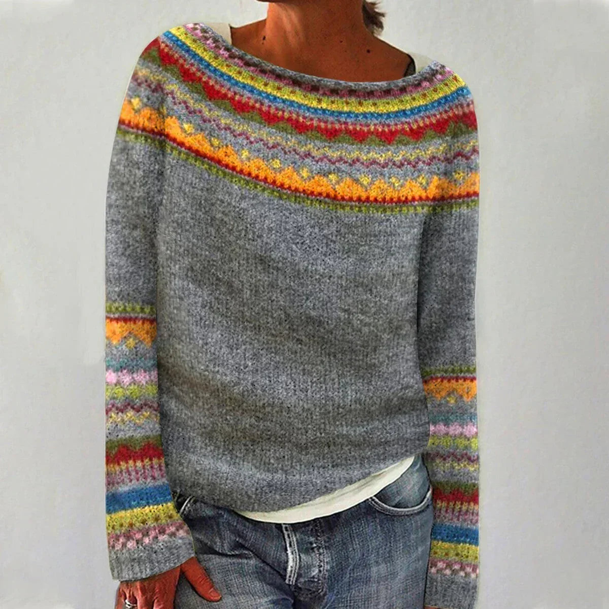 Women's Nordic Pattern Jumper | Relaxed Fit & Cozy Comfort