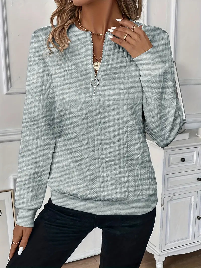 Women's Zipper Sweater | Loose Fit & Long Sleeves 20