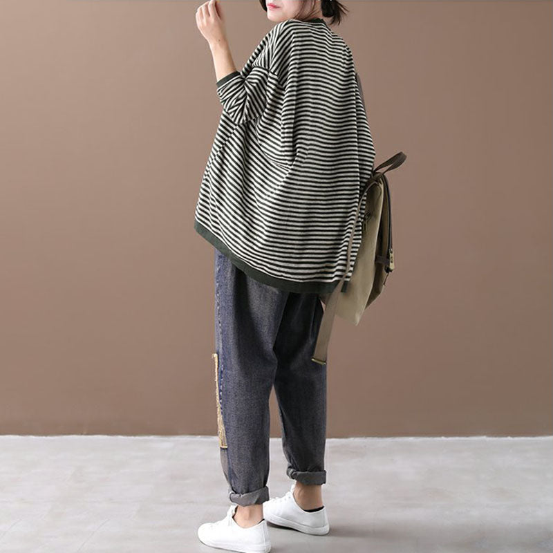 Women's Striped Sweater | Round Neck & Relaxed Fit 5