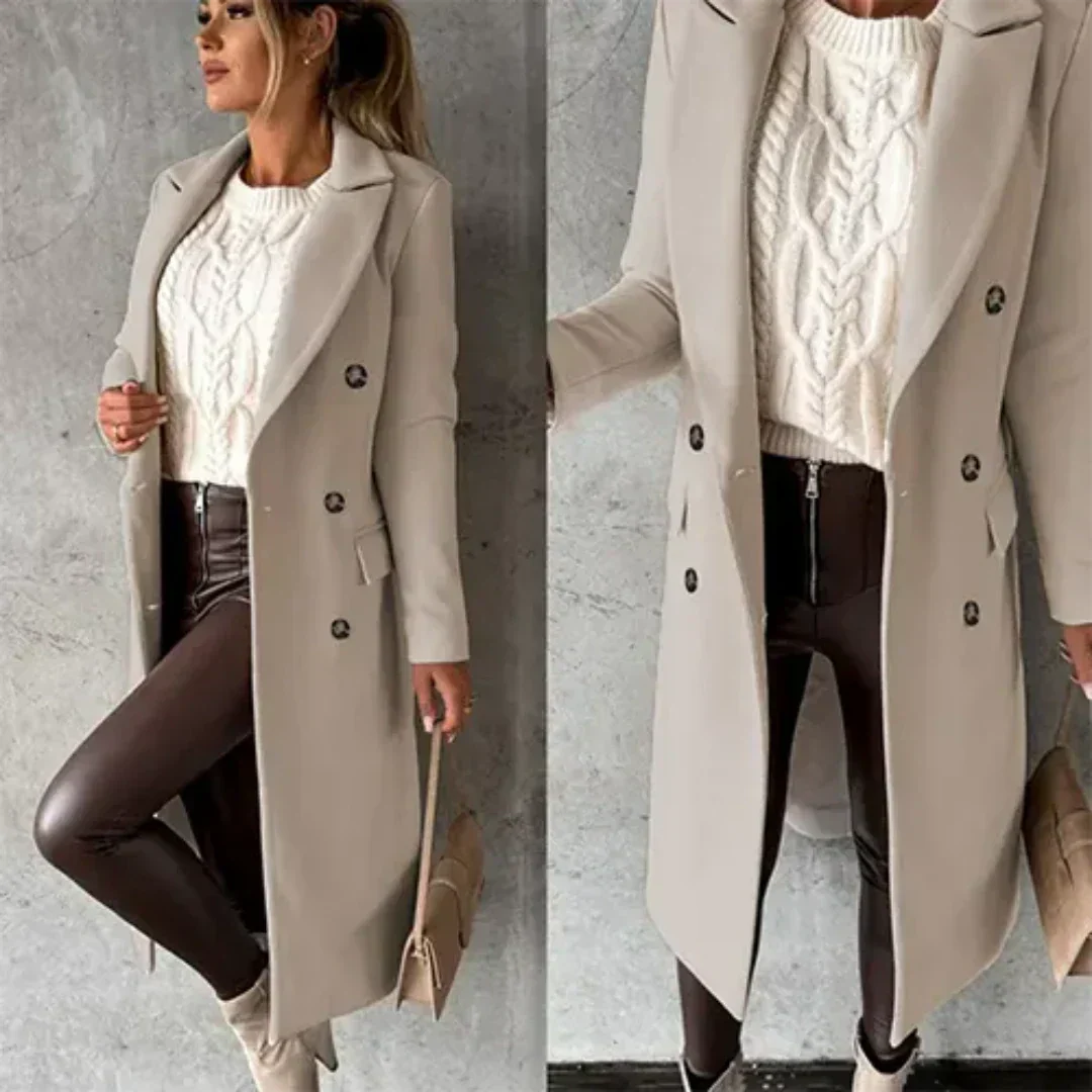 Women's Winter Trench Coat | Double-Breasted with Tailored Collar 2