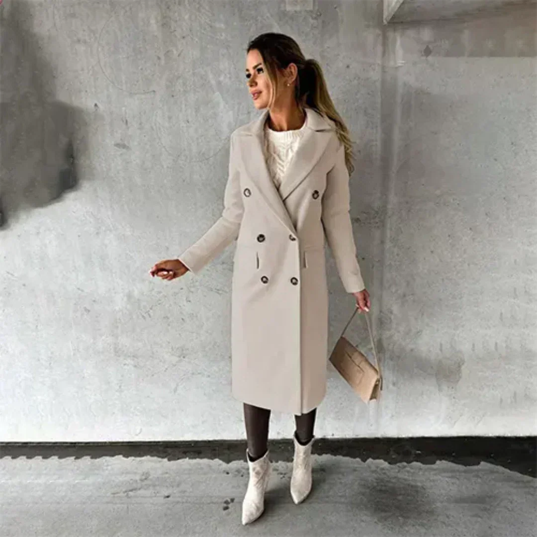 Women's Winter Trench Coat | Double-Breasted with Tailored Collar 3