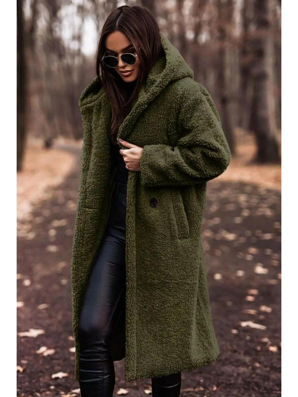 Beige Carol winter cozy coat by Lumina Wear, featuring a warm, stylish design perfect for cold weather.