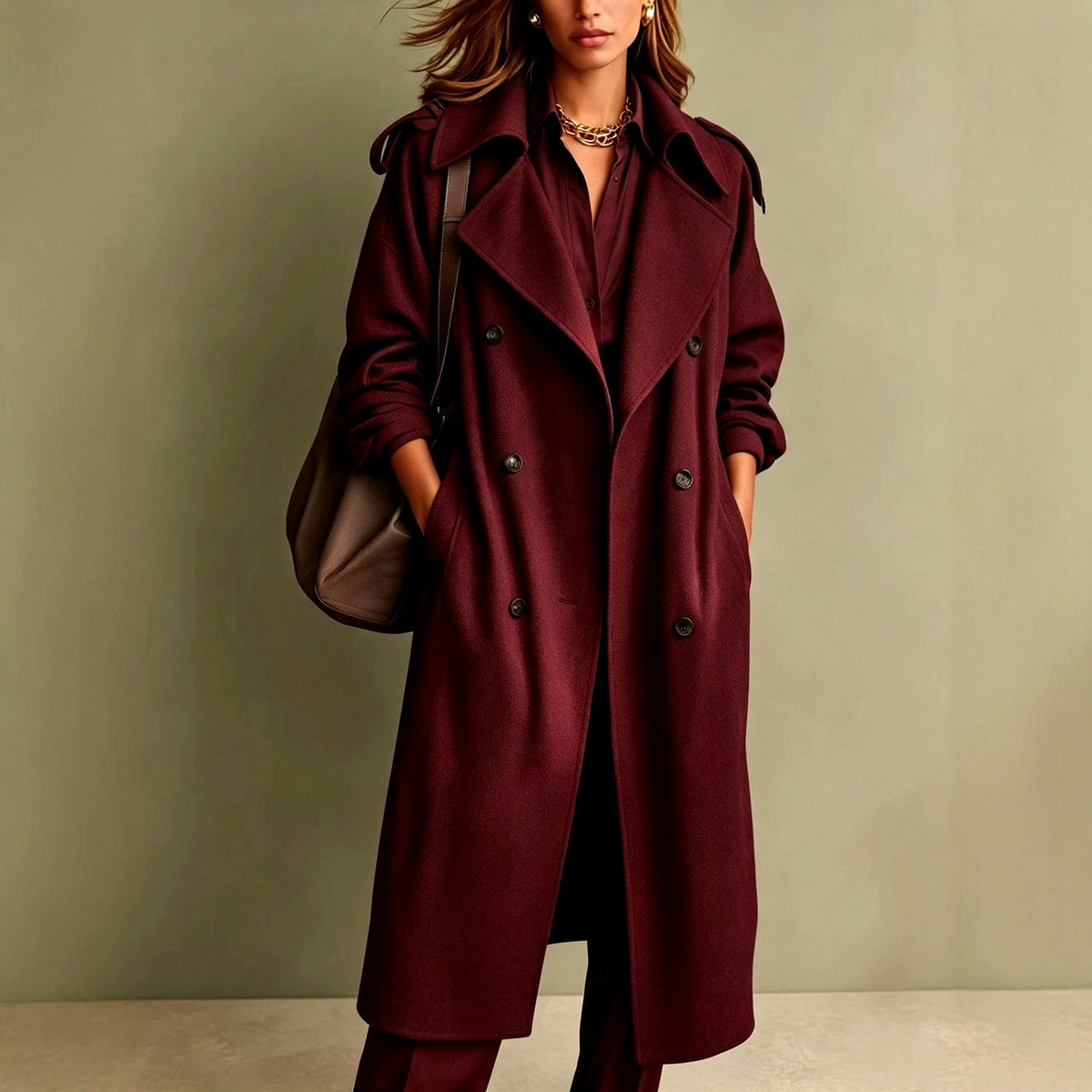 Chelsea - Women's Double-Breasted Longline Coat 4
