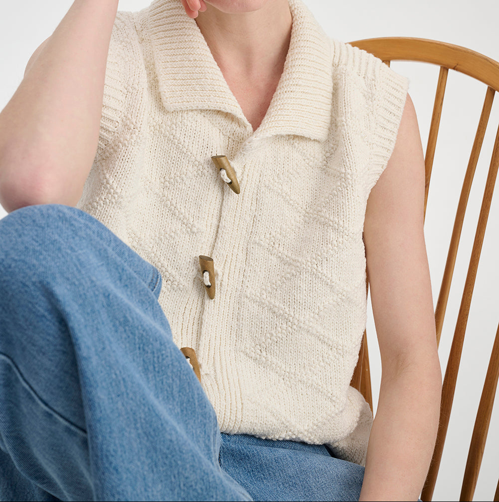 Women's Knit Top | Button Front & High Neck