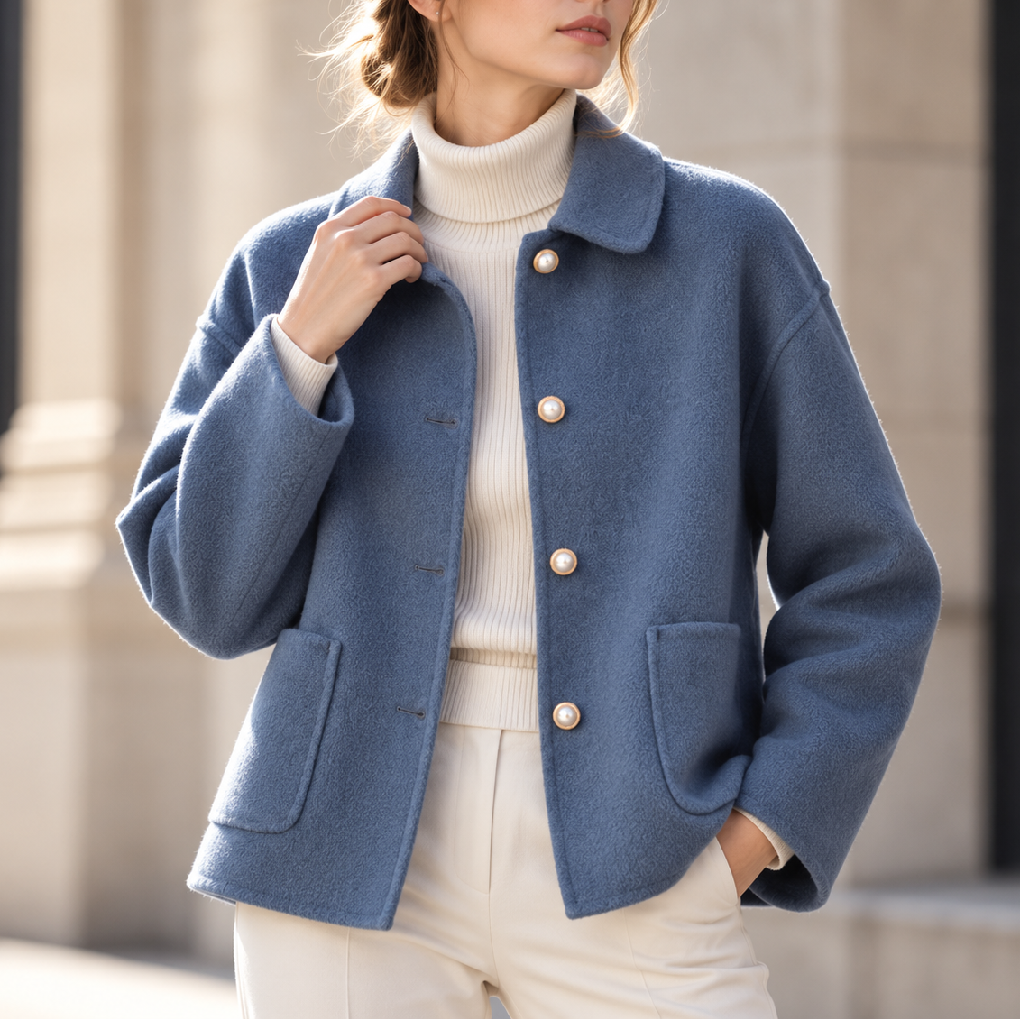 Women's Pearl Button Jacket | Warm & Lightweight 12