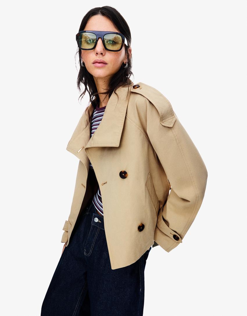 Women's Cropped Trench Coat | Tailored Fit for Autumn 2