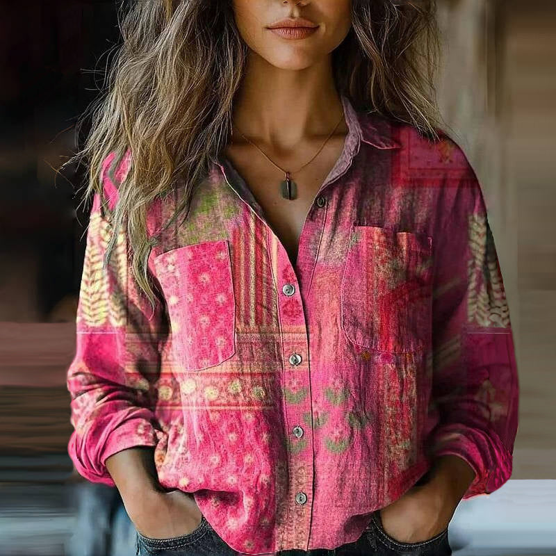 Women's Vintage Print Blouse | Breathable & Lightweight 7