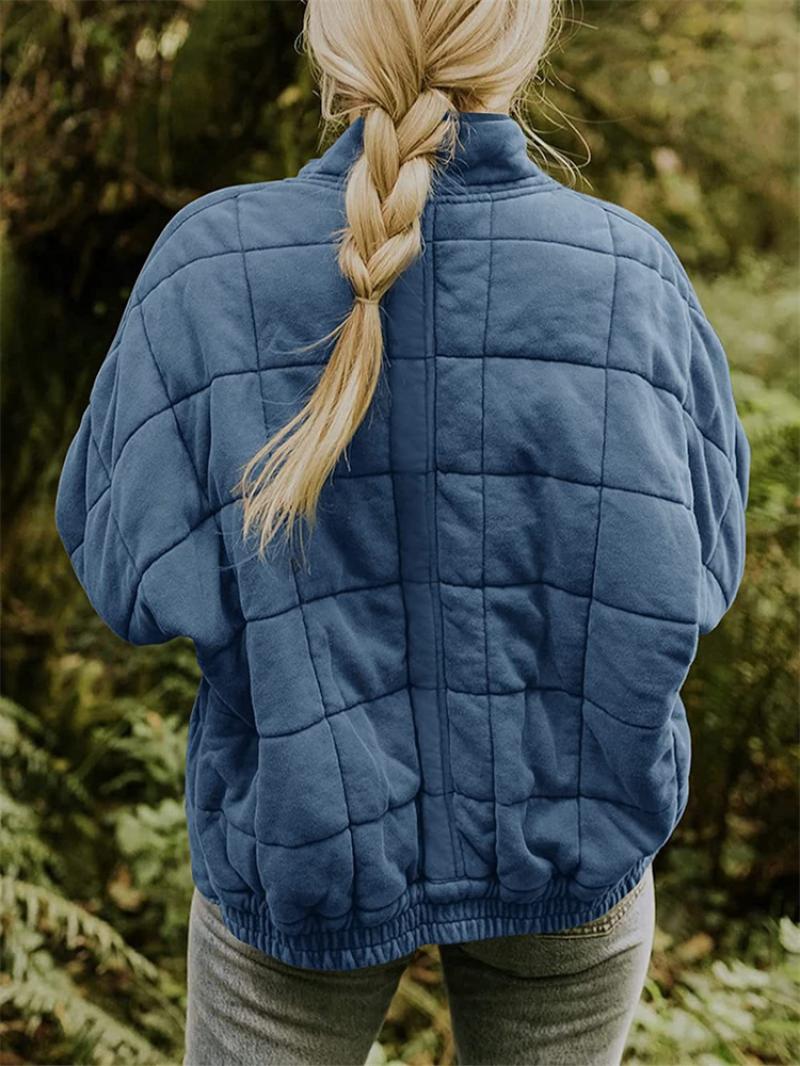 Women's Oversized Quilted Jacket | Full Zip & Stand Collar