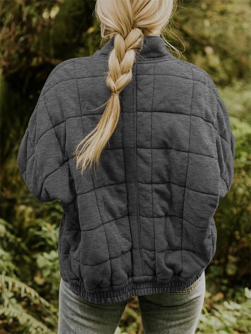 Women's Oversized Quilted Jacket | Full Zip & Stand Collar