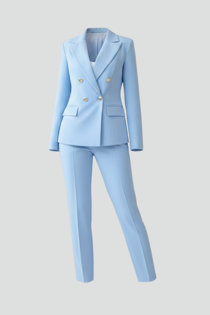Women's Trouser Suit | Double-Breasted Blazer & Tailored Fit 11