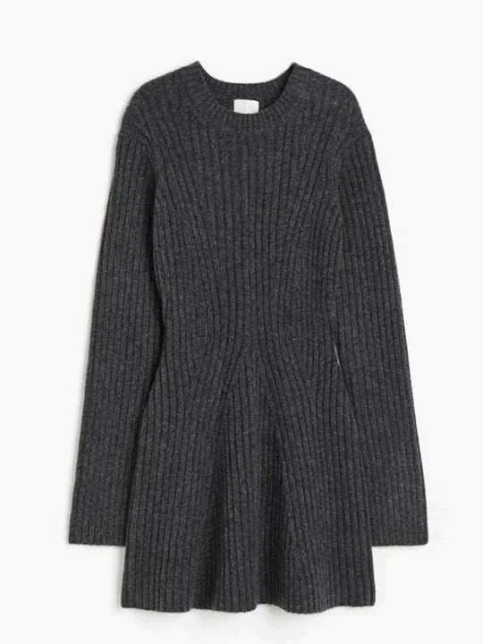 Women's Ribbed Knit Dress | Long Sleeve Mini
