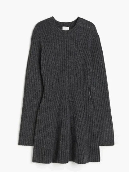Women's Ribbed Knit Dress | Long Sleeve Mini