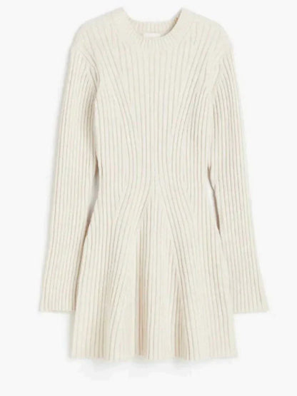 Women's Ribbed Knit Dress | Long Sleeve Mini