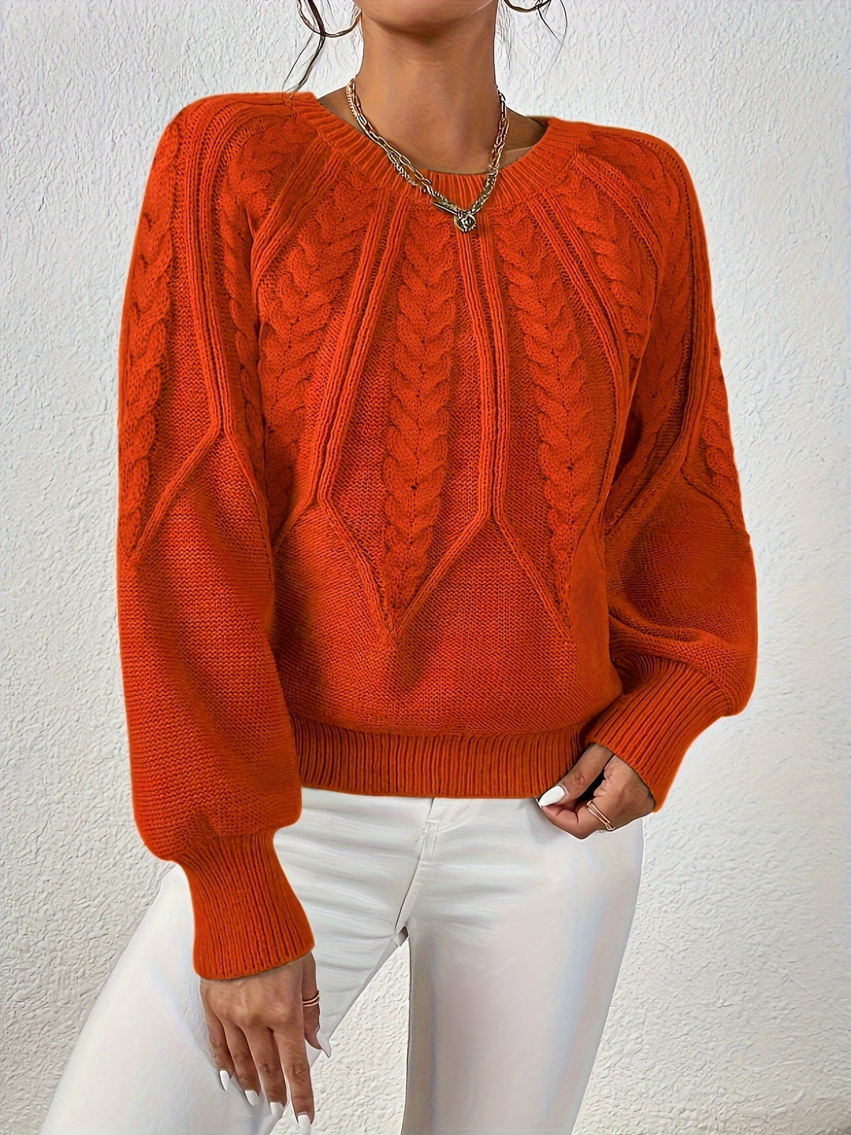Women's Cable Knit Jumper | Oversized & Cropped Fit 12