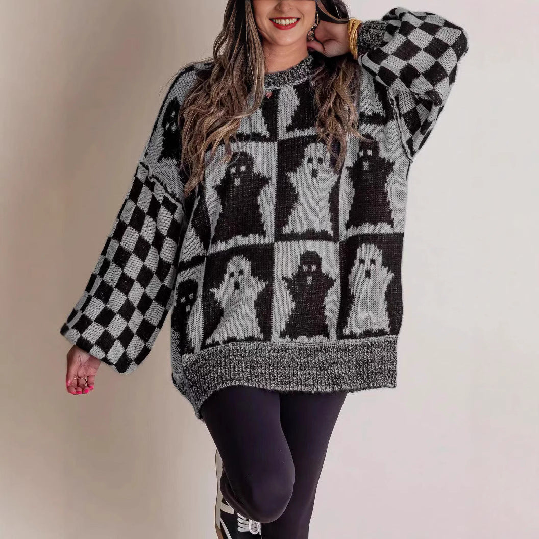 Women's Halloween Jumper | Ghost Motif Knit