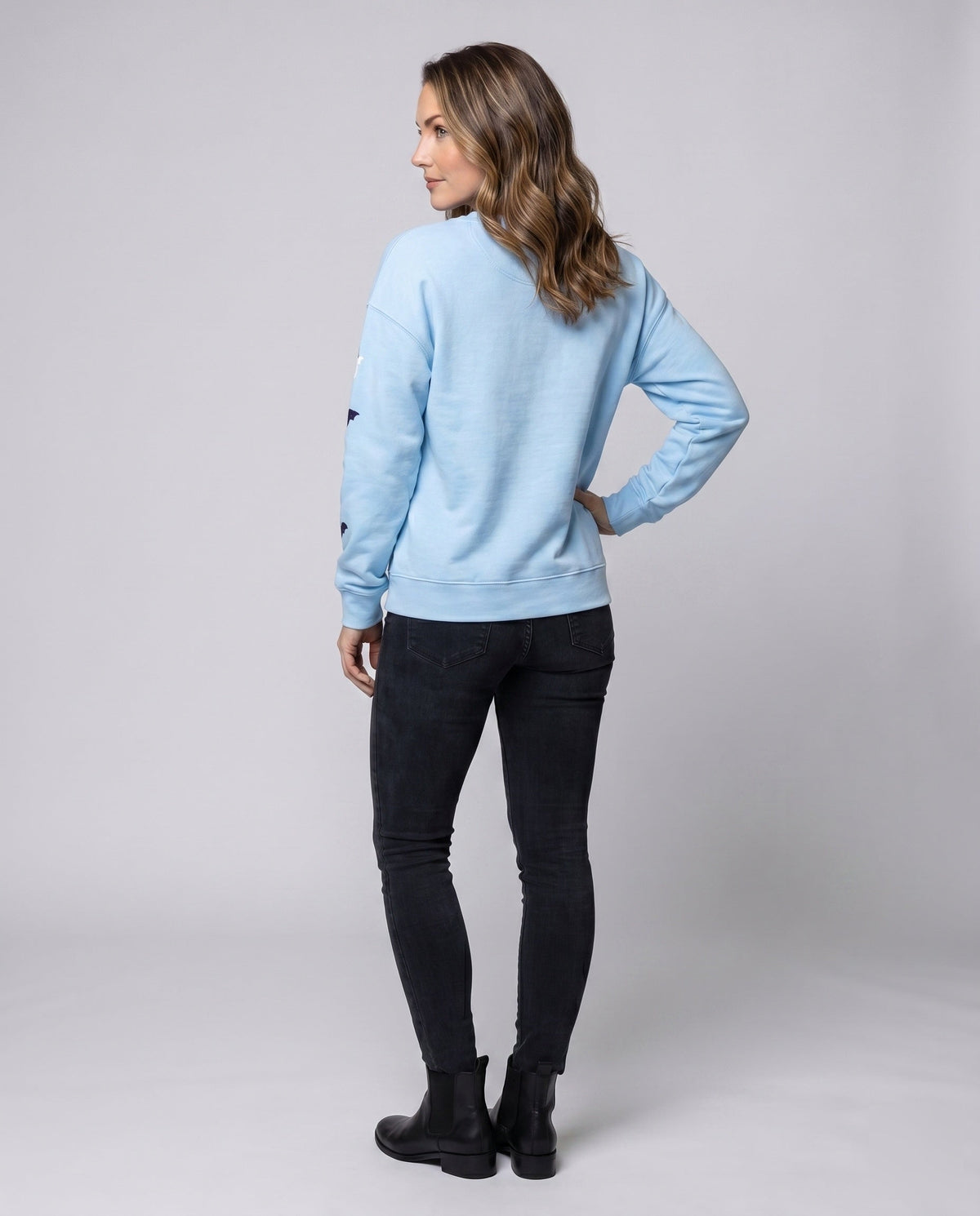 Women's Halloween Sweatshirt | Graphic Print & Embroidered Sleeves