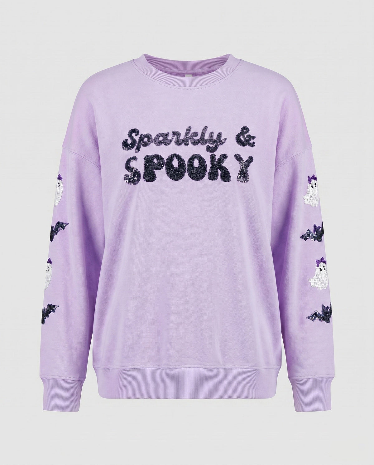 Women's Halloween Sweatshirt | Graphic Print & Embroidered Sleeves
