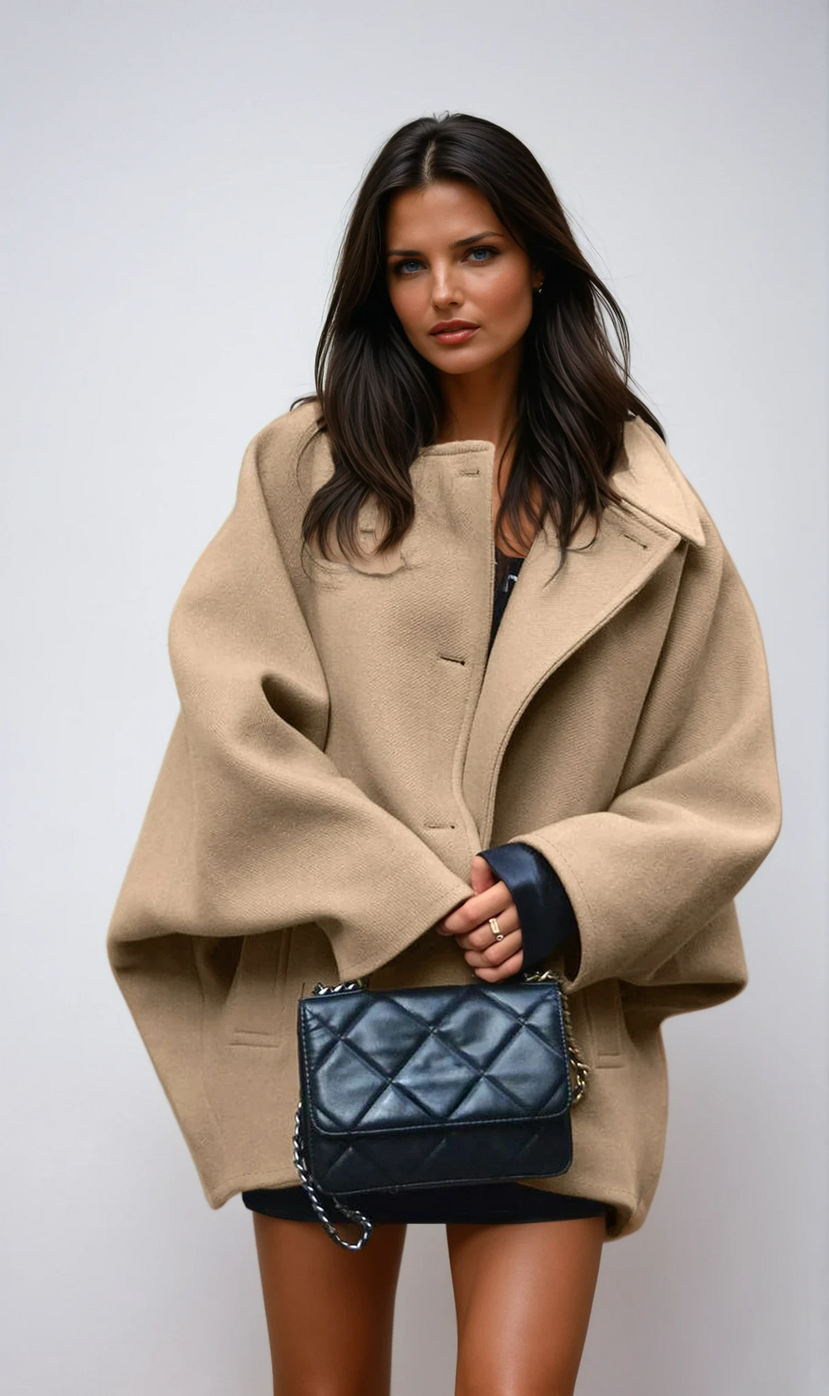 Women's Short Coat | Lapel Collar & Boxy Fit 4