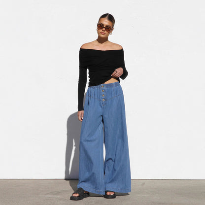 Women's Wide Leg Jeans | High Waist & Comfort Fit 3