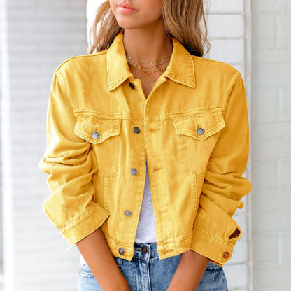 Women's Short Jacket | Button-Up & Lapel Collar 2