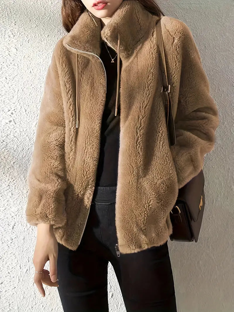 Women's Short Jacket | Stand Collar & Relaxed Fit
