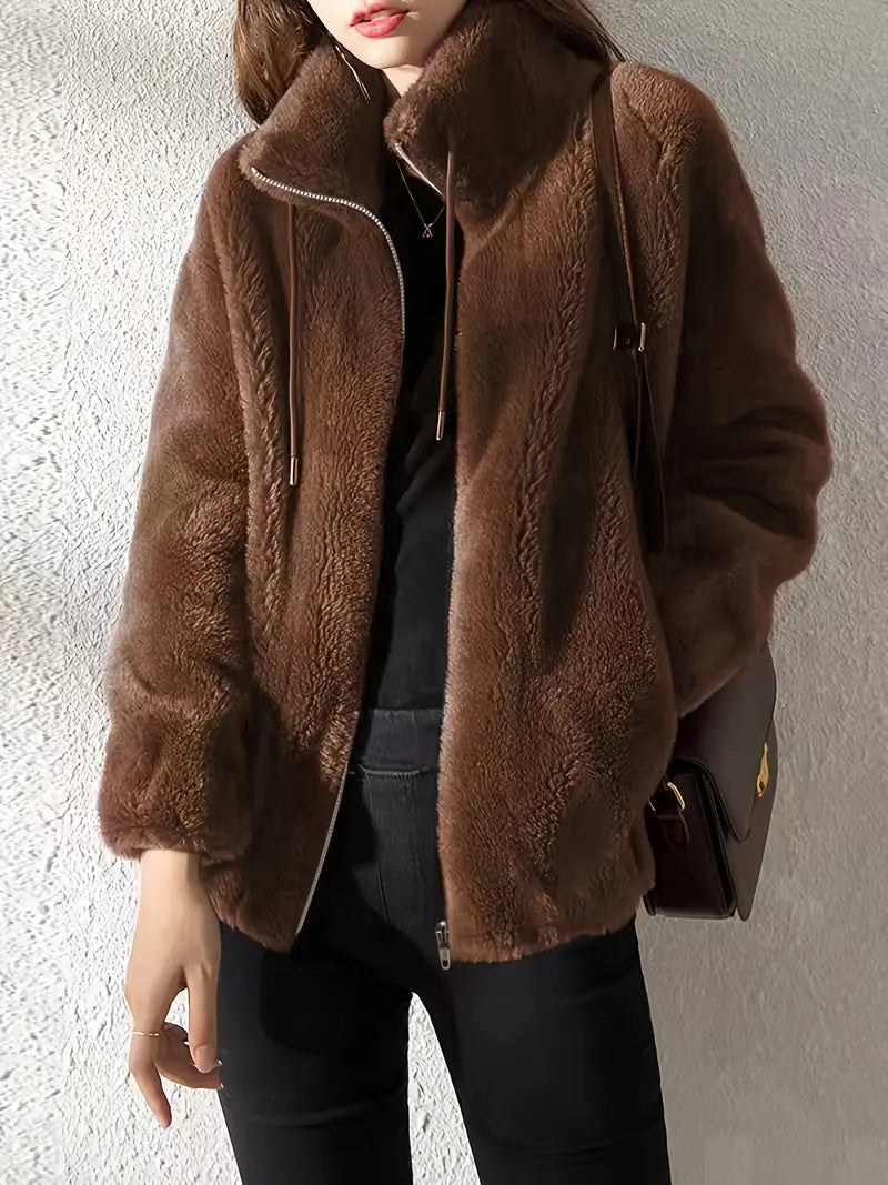 Women's Short Jacket | Stand Collar & Relaxed Fit