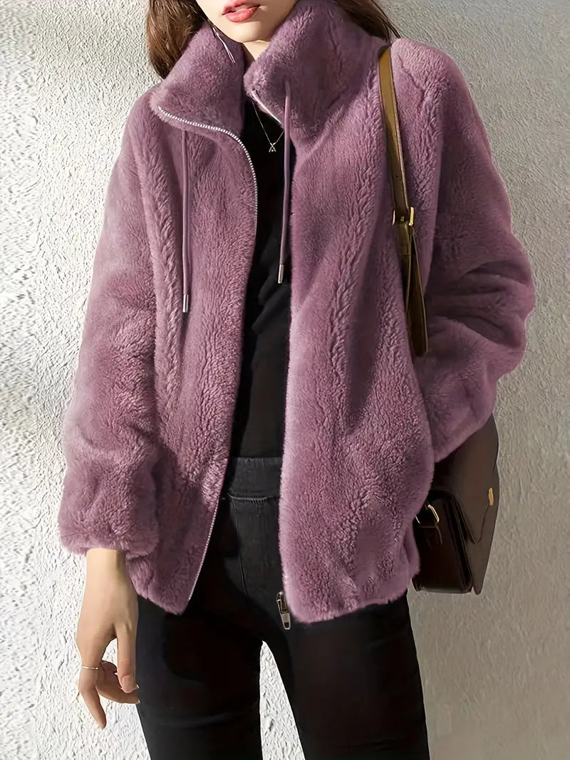 Women's Short Jacket | Stand Collar & Relaxed Fit