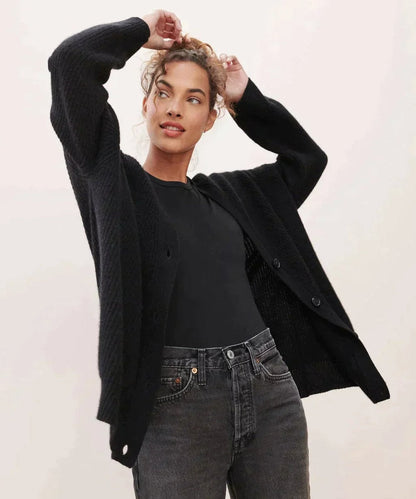 Women's Ribbed Knit Cardigan | Button-Up Design 8