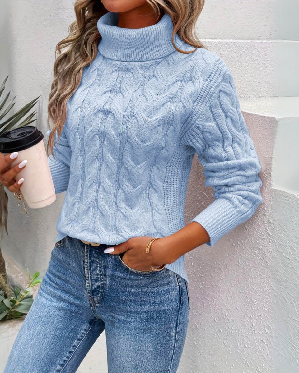 Women's Turtleneck Jumper | Cable Knit Design 5