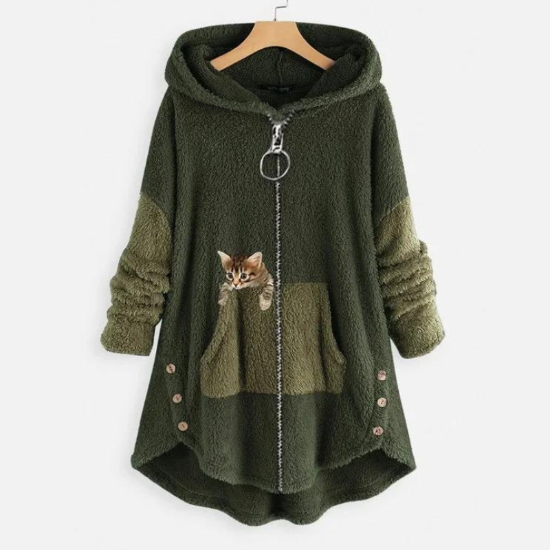 Women's Plush Hoodie | Cozy Chest Pocket Design