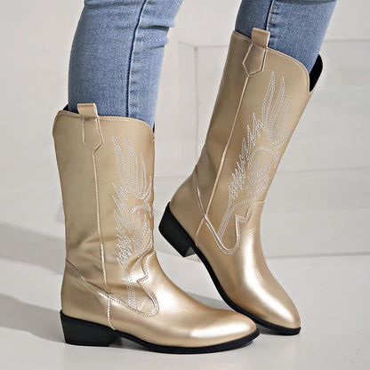 Chic Violet Women’s Pointed Toe Western Boots for Any Occasion